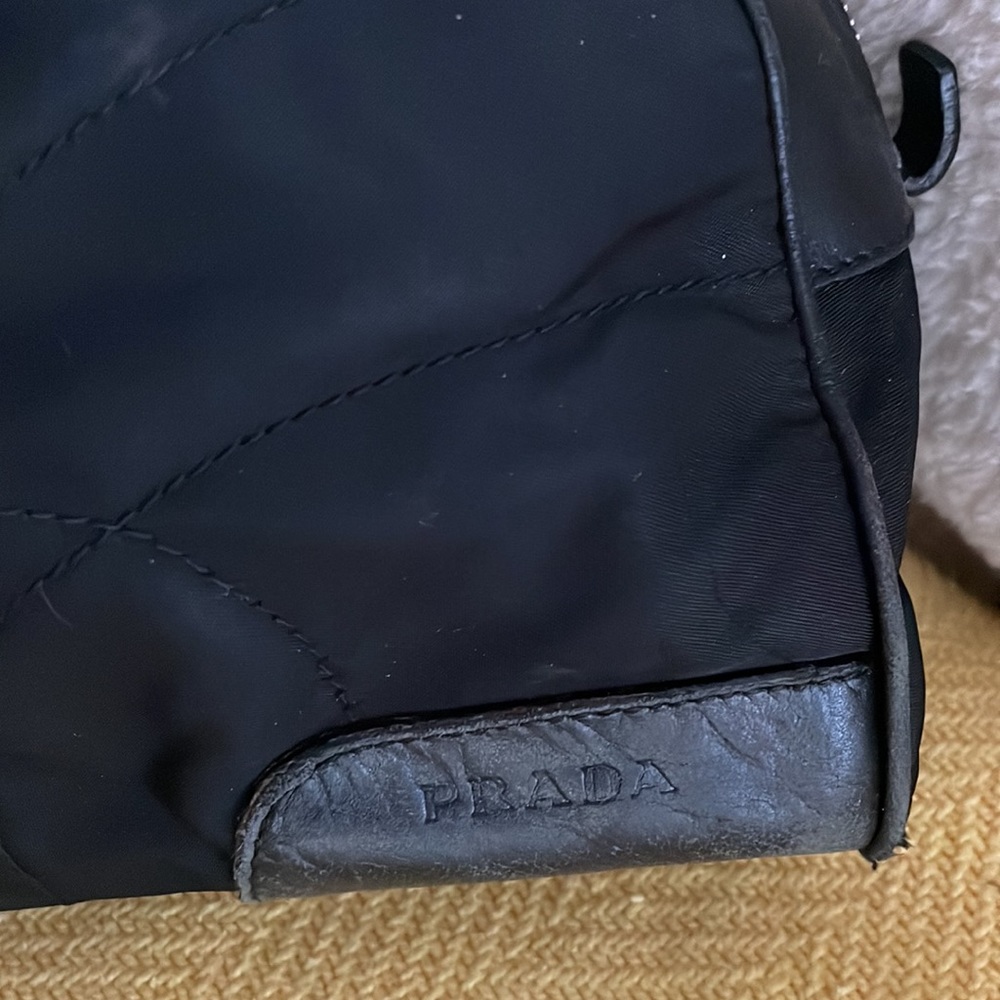 PradaTessurto black nylon bag with leather trim and handle - Picture 8 of 17